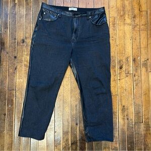 abercrombie leather & denim jeans